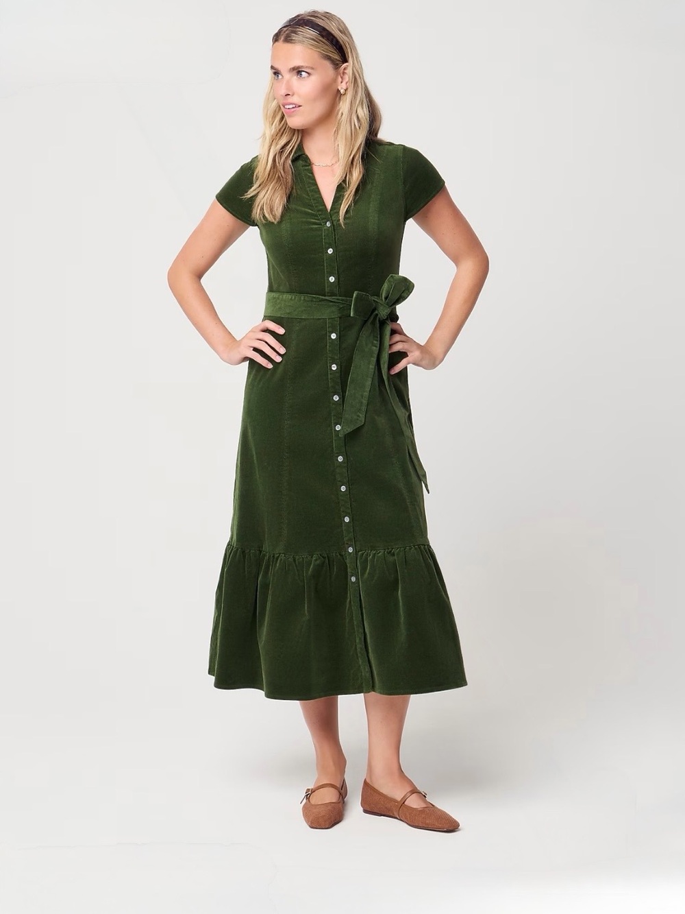 J.Crew Corduroy Tiered Midi Shirt Dress 12 NWT - Picture 1 of 6